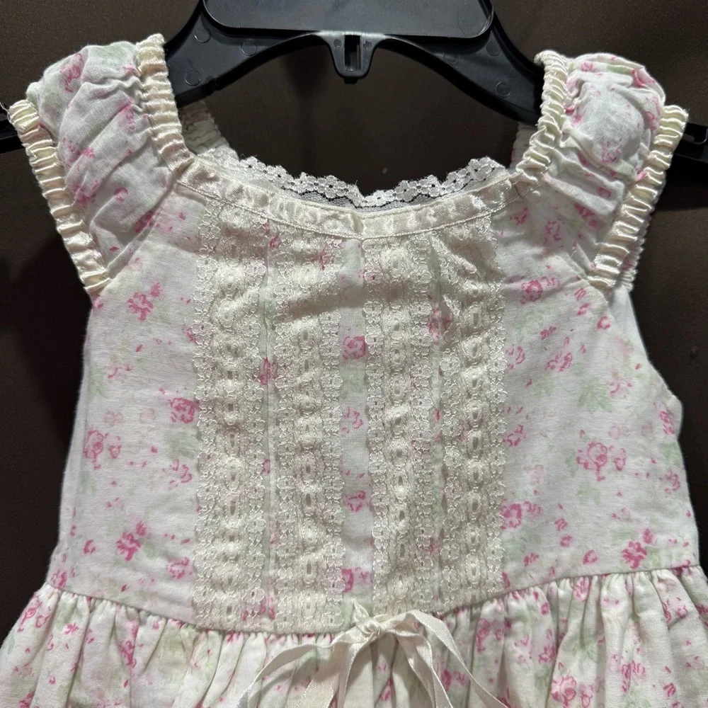 Beautiful Laura Ashley Pink Floral Toddler Dress Size 3T - Y2K Vintage